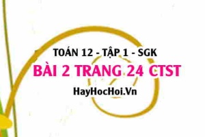 Bài 2 trang 24 Toán 12 tập 1 Chân trời sáng tạo